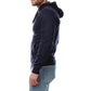 Felpa con cappuccio uomo blu navy in pile