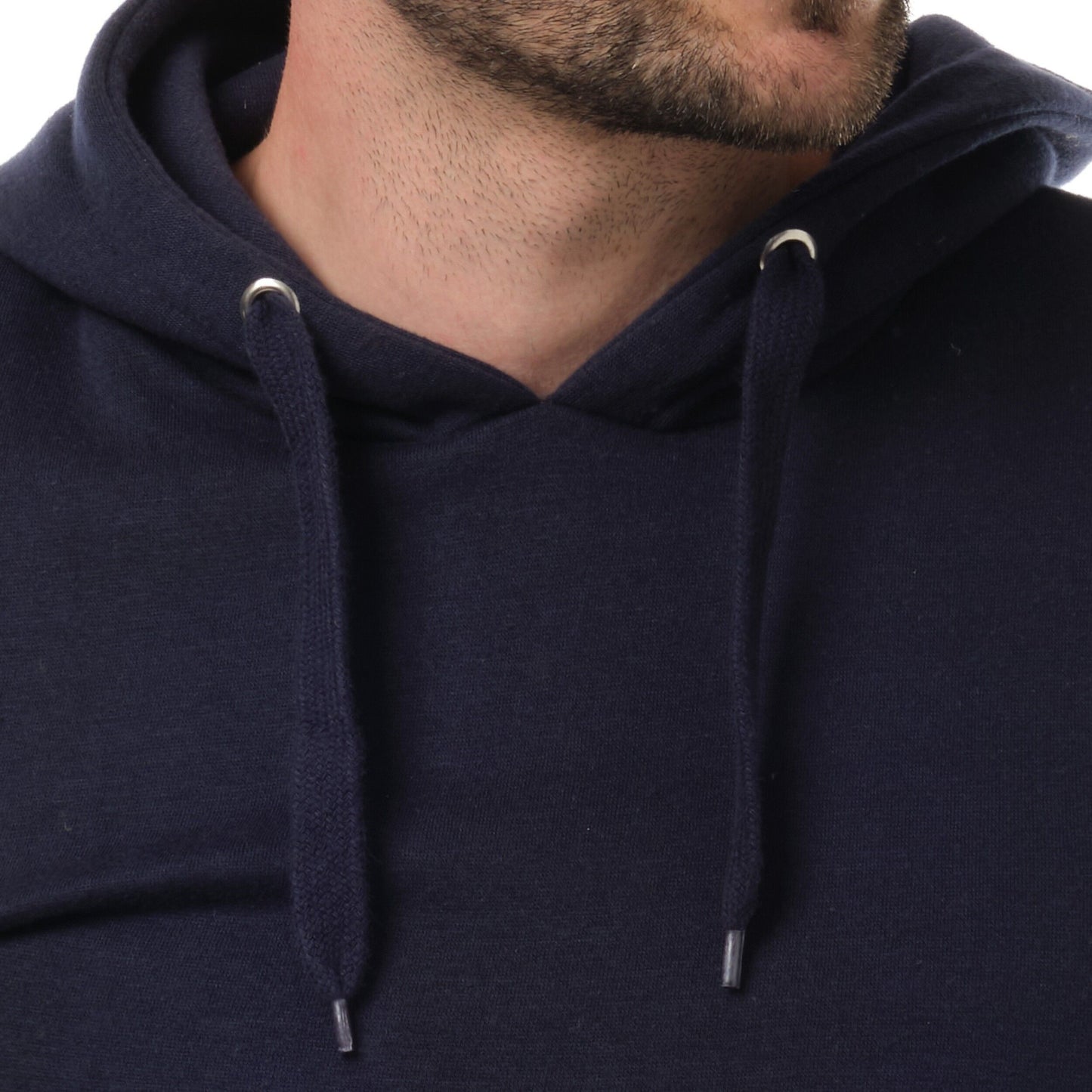 Felpa con cappuccio uomo blu navy in pile