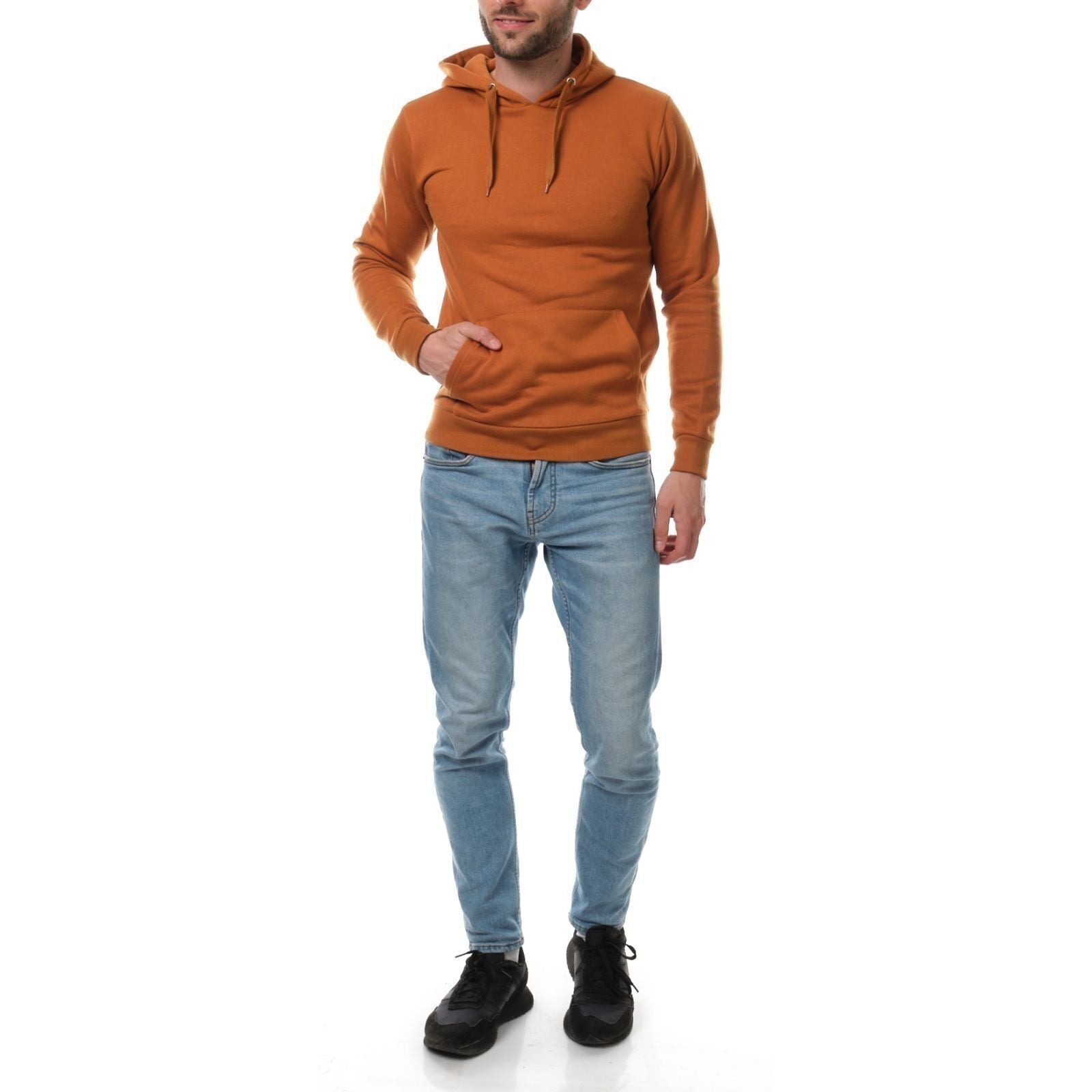 Felpa con cappuccio uomo in pile color beige