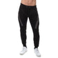 Pantaloni jogger in pile da uomo neri con tasca zip