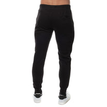 Pantaloni jogger in pile da uomo neri con tasca zip