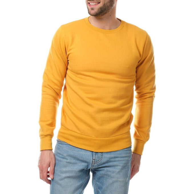 Felpa girocollo uomo color senape