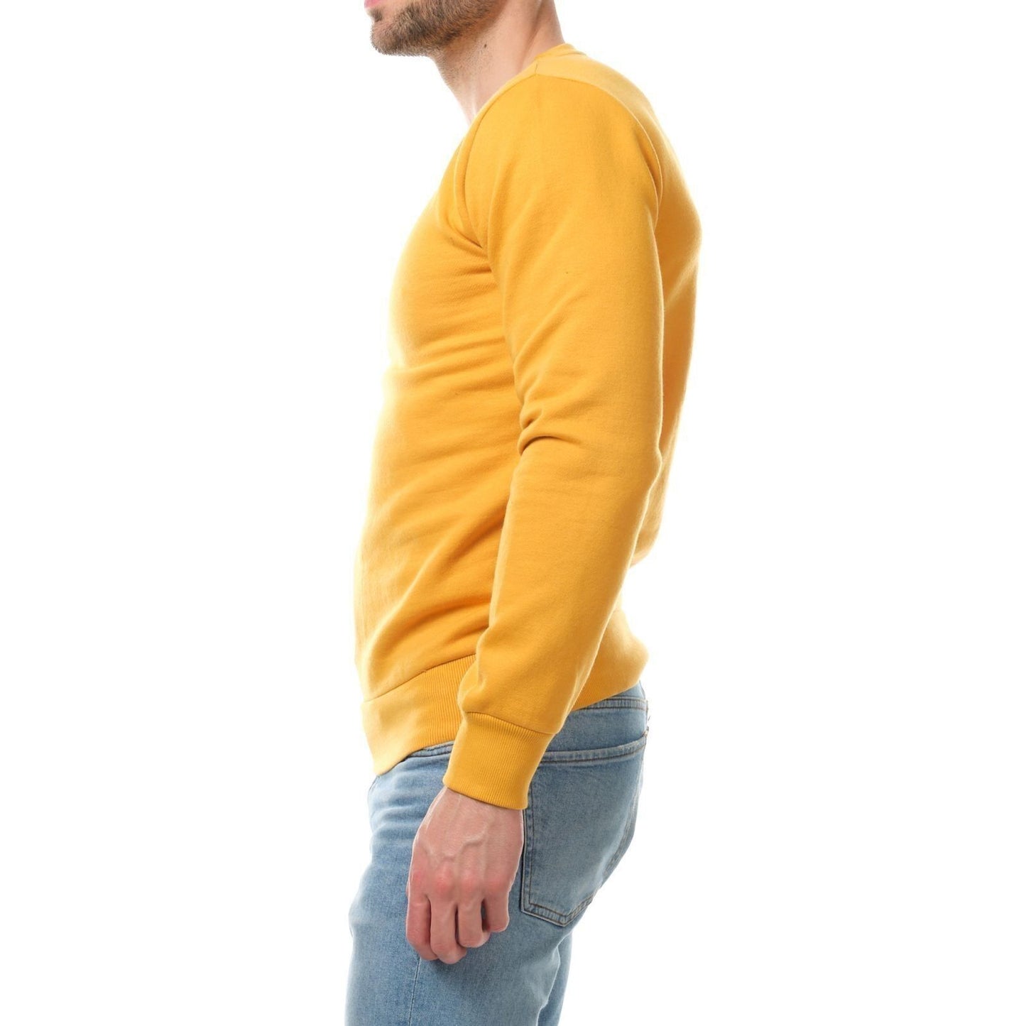 Felpa girocollo uomo color senape