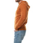 Felpa con cappuccio con zip beige da uomo