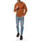 Felpa con cappuccio con zip beige da uomo