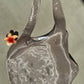 Borsa a spalla in organza trasparente con maxi spallaccio