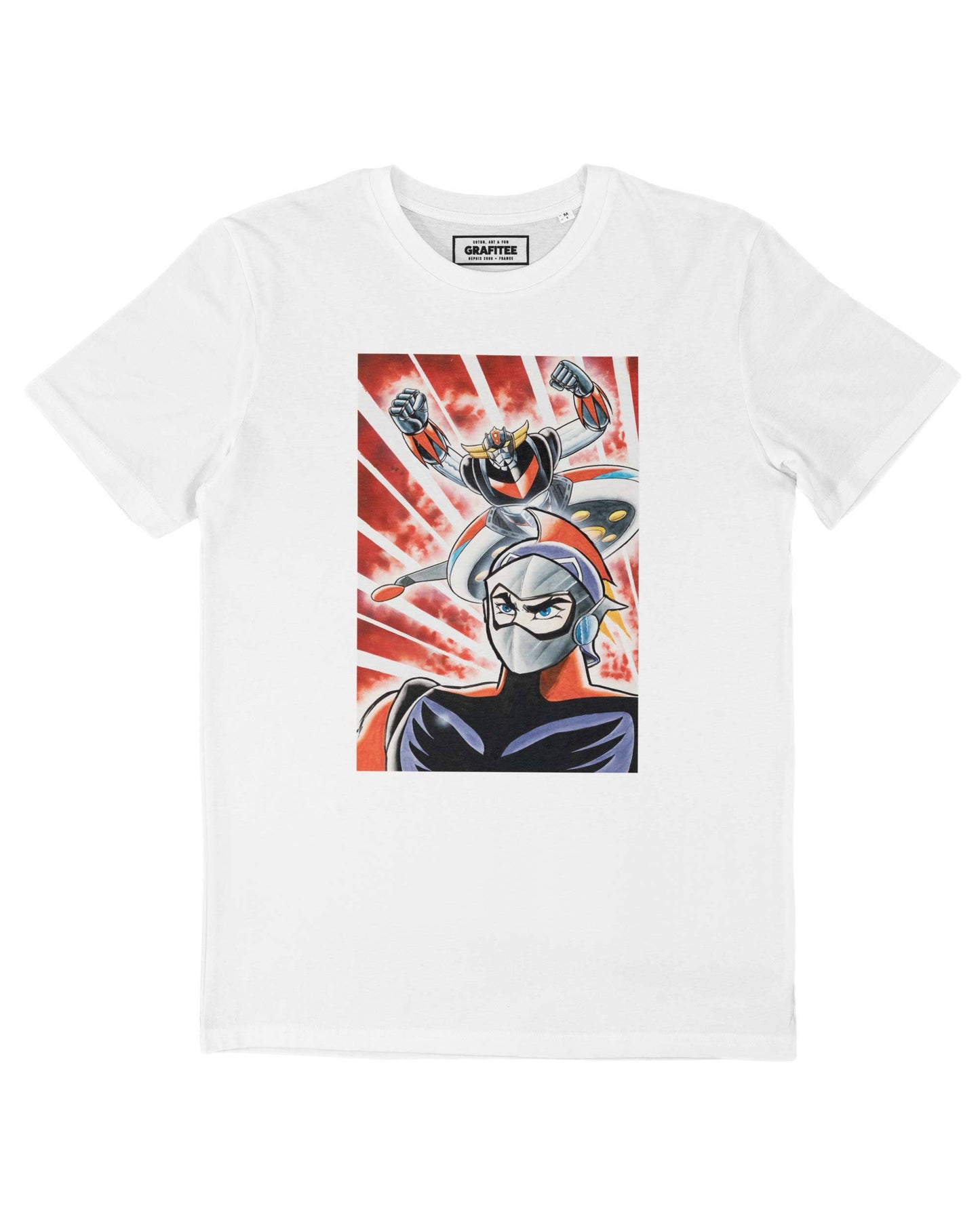 T-shirt unisex con stampa Actarus e Goldrake