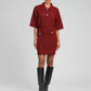 Maglione Norea color lampone con collo polo