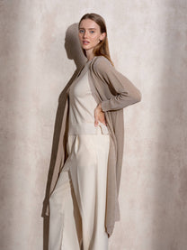 Cardigan lungo metallizzato da donna