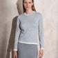 Maglione a maglia girocollo bicolore