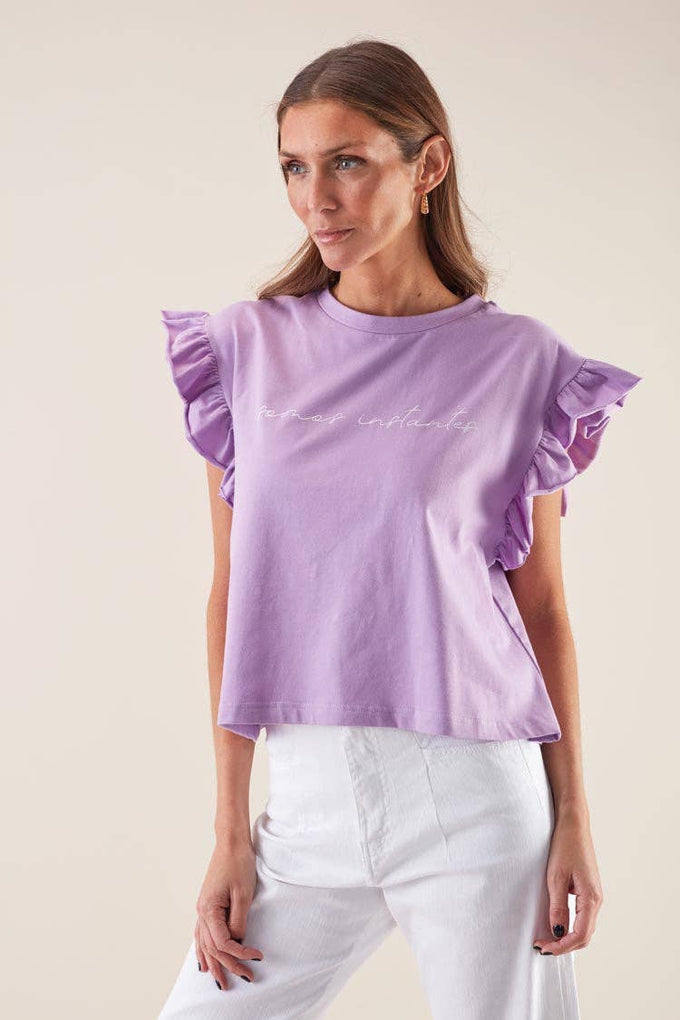 T-shirt We Are Instantes con maniche a volant