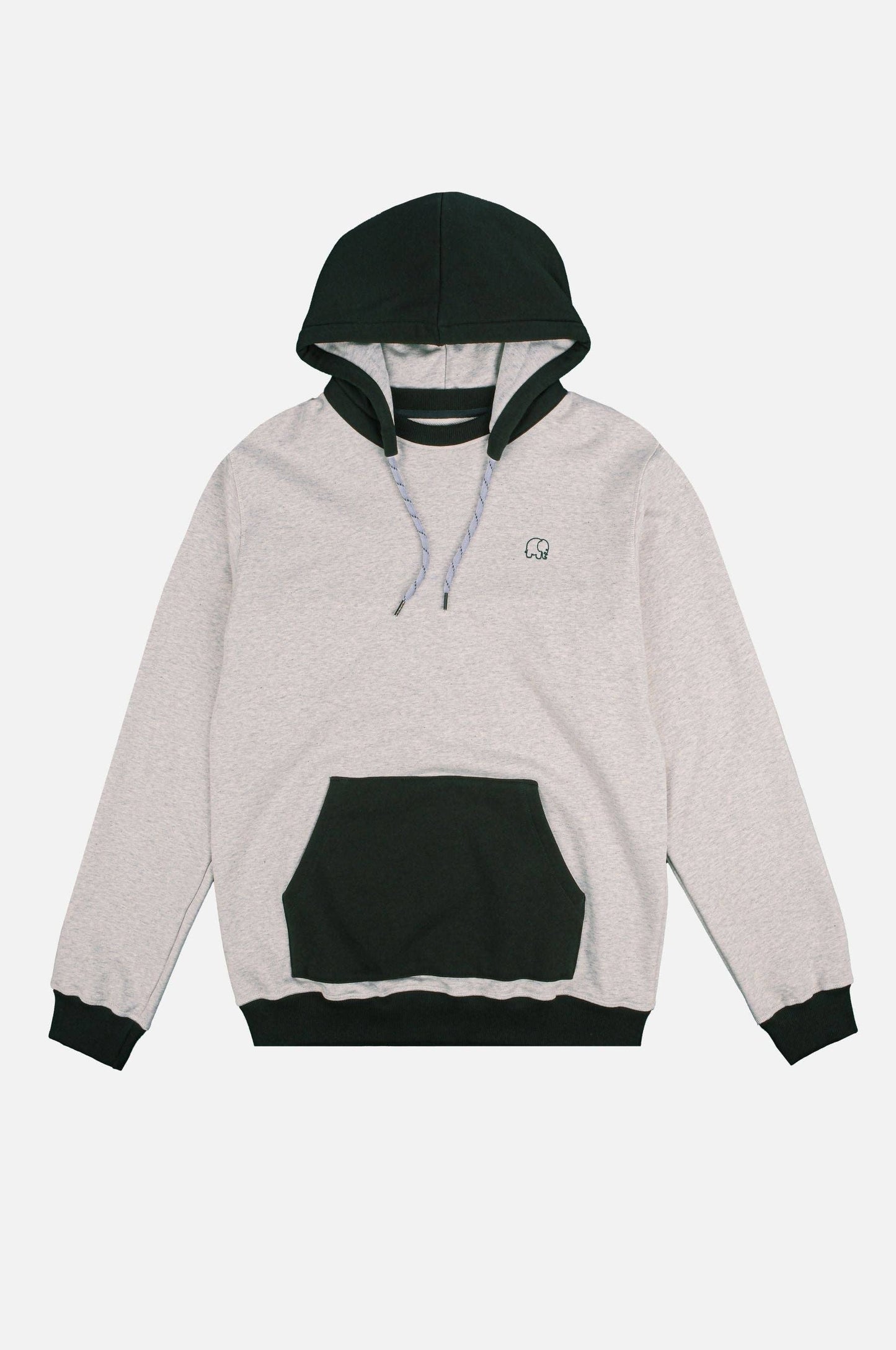 Felpa oversize con cappuccio in cotone biologico grigio melange