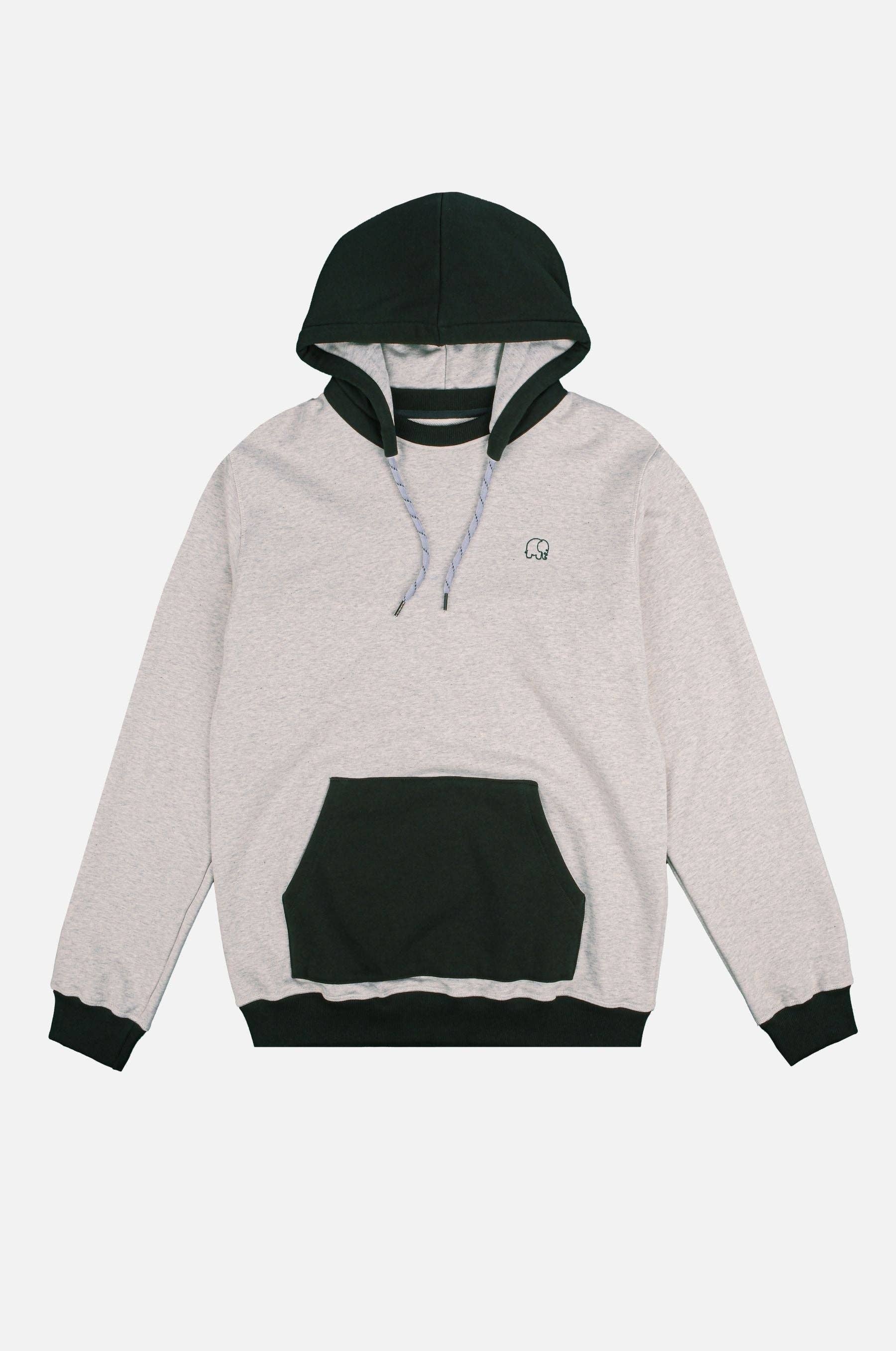 Felpa oversize con cappuccio in cotone biologico grigio melange