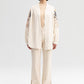 Giacca kimono in lino ricamato