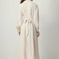 Abito camicia maxi plissettato con cintura