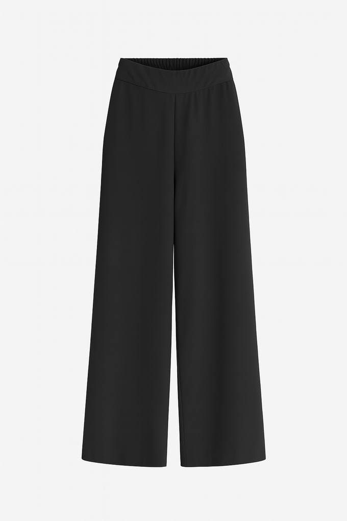Pantaloni palazzo neri a vita elastica