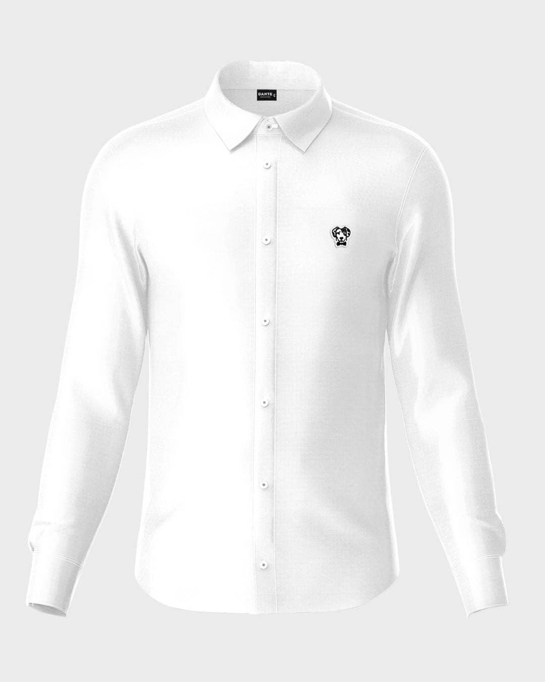 Camicia Oxford bianca antimacchia in cotone