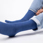 Calzini in bambù denim blu mélange a mezza gamba