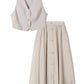 Completo con gilet e gonna maxi con bottoni