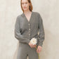 Cardigan a coste in misto cashmere minimal