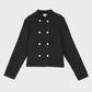 Gilet Voscar nero a maglia con bottoni dorati