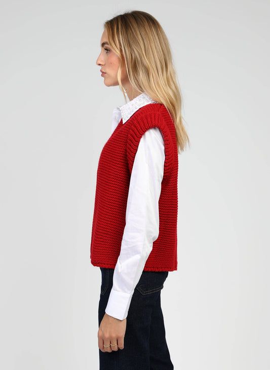 Cardigan smanicato in maglia spessa Legringou