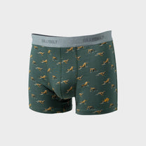 Boxer in cotone biologico con stampa selvaggia verde