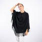 Poncho con frange morbido