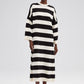 Abito midi oversize in maglia a righe larghe