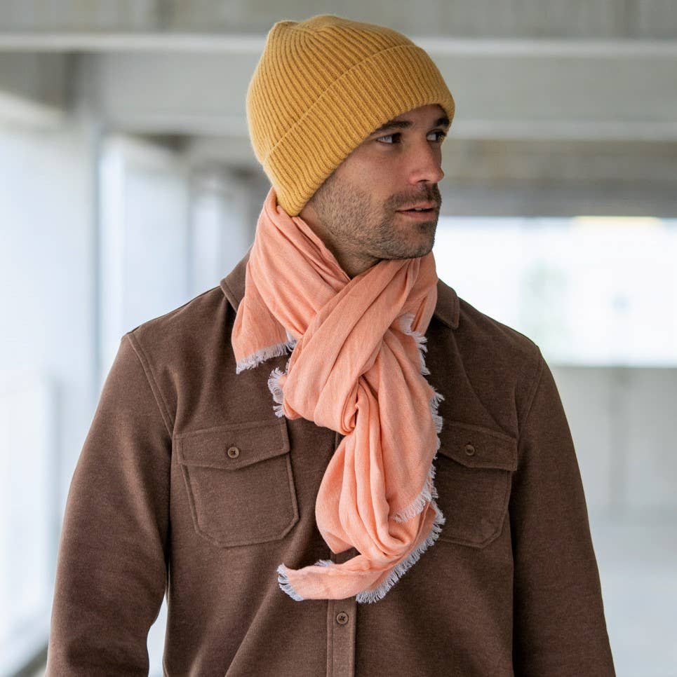 Sciarpa jacquard arancione in cotone biologico