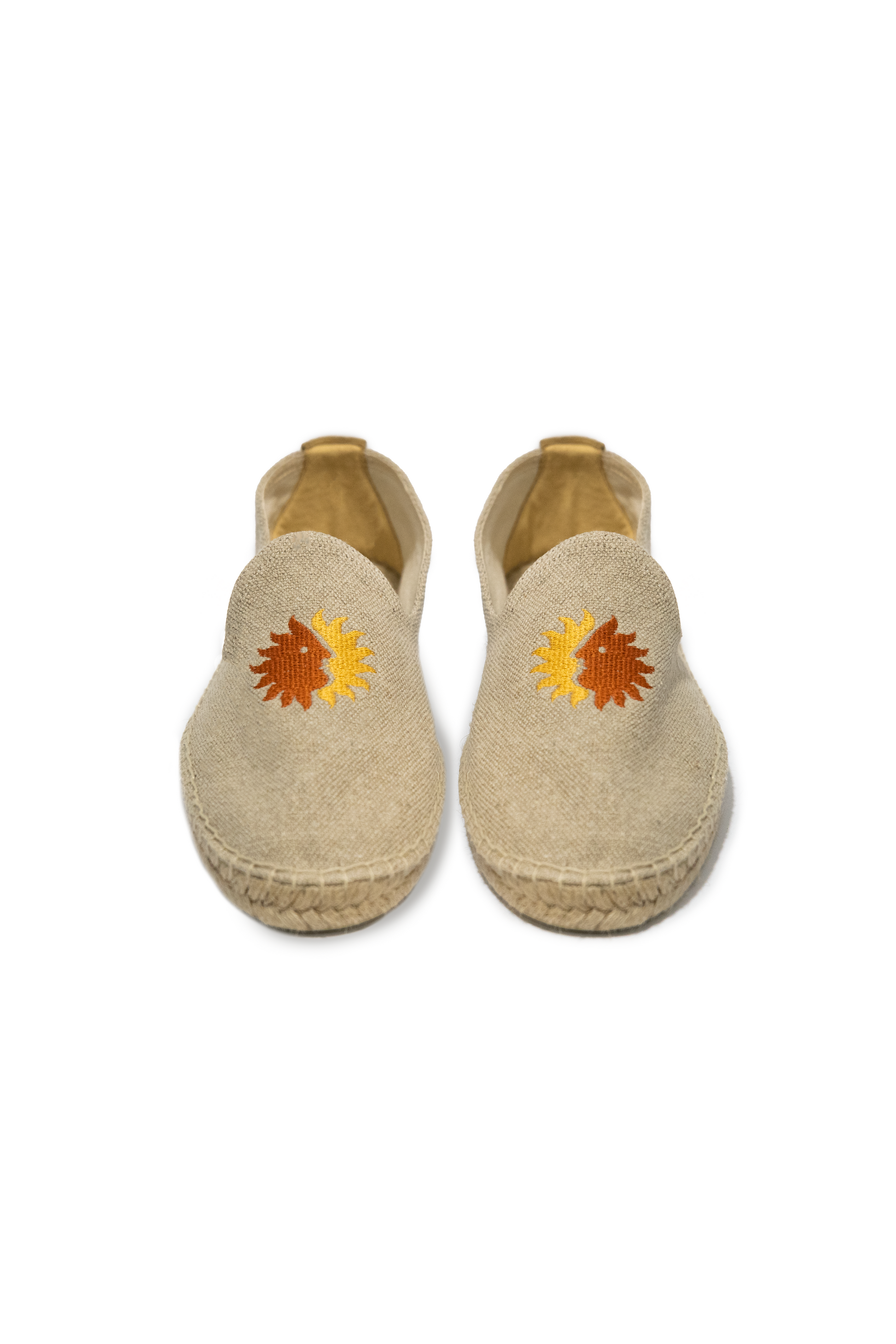Espadrillas mediterranee in lino con ricamo sole