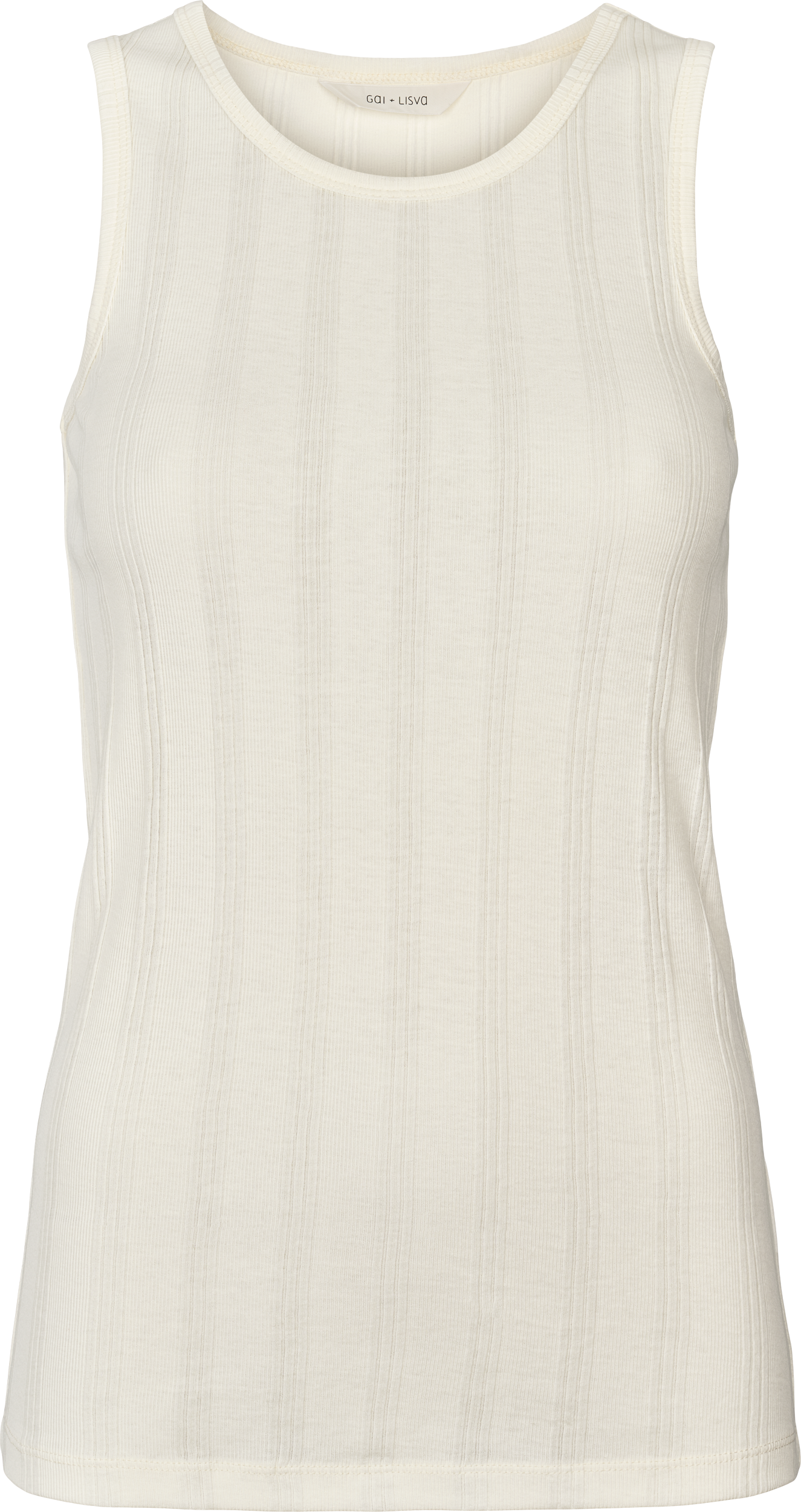 Top a costine in cotone biologico Alberte GOTS bianco sporco