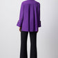 Camicia in popeline viola con polsini larghi decorativi in misto cotone