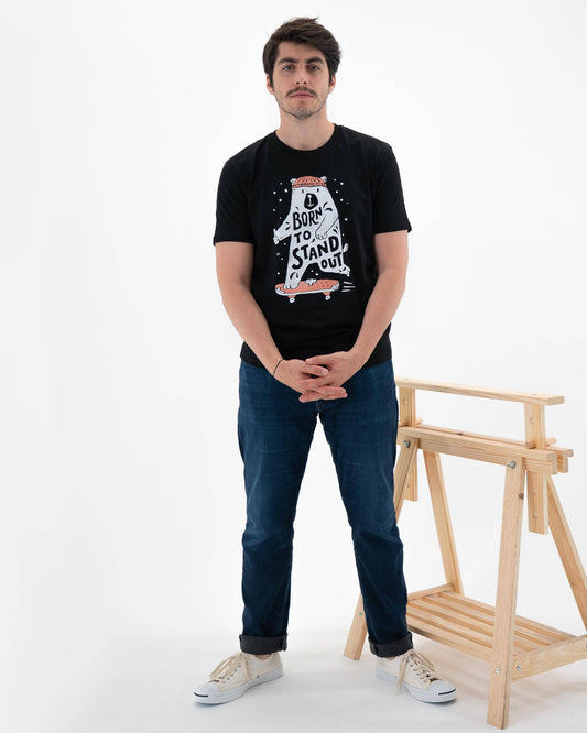 T-shirt unisex Born To Stand Out con grafica skateboard