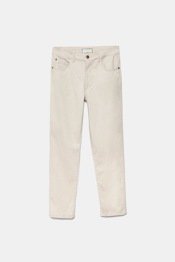 Pantaloni dritti in cotone elasticizzato