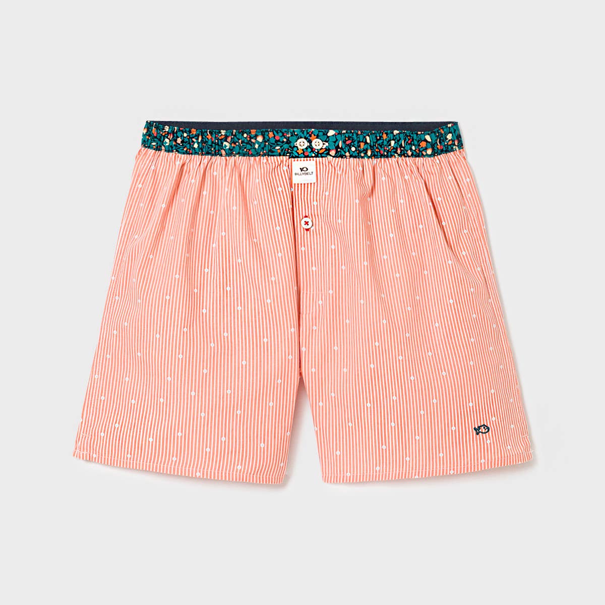 Boxer a righe rosa in cotone biologico