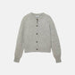 Cardigan in lana a maglia rasata con bottoni a contrasto