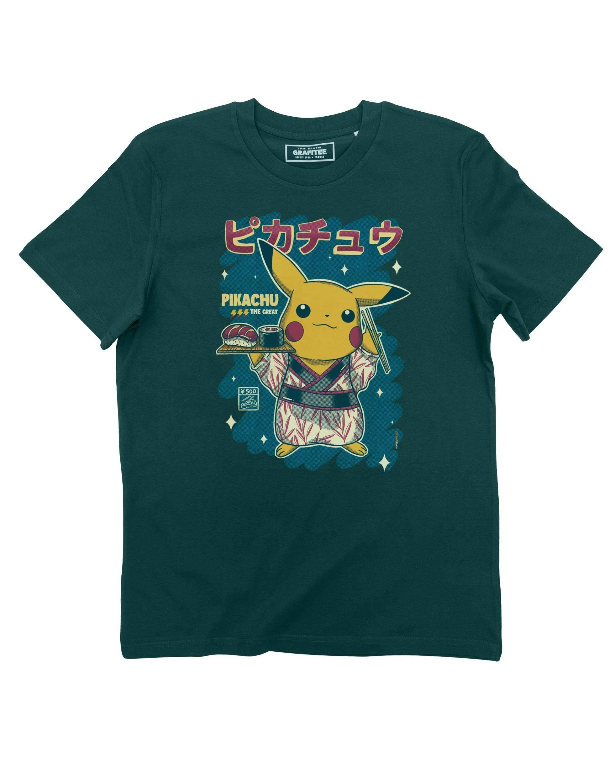 T-shirt Pikachu Sushi in cotone biologico