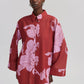 Camicia oversize in satin con stampa floreale
