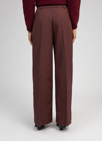 Pantaloni palazzo Pepina color cioccolato