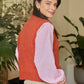 Maglione smanicato in maglia a collo alto da donna