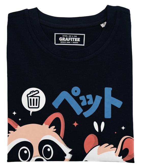 T-shirt nera “Adotta un Animale” in cotone biologico
