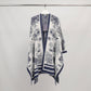 Gilet lungo in maglia jacquard con motivo paesaggio