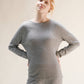 Maglia girocollo in misto cashmere con scollo curl