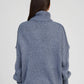 Maglione dolcevita oversize in maglia spessa blu jean