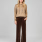 Felpa hoodie Anika cammello con coulisse gioiello