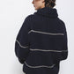 Maglione a righe in maglia con collo morbido