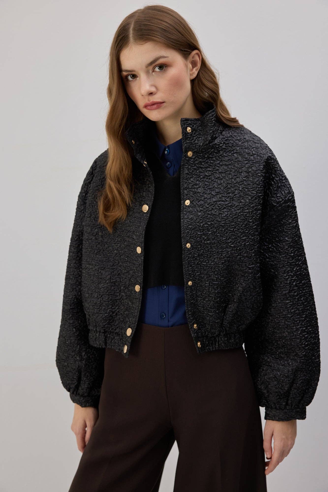 Giacca bomber jacquard