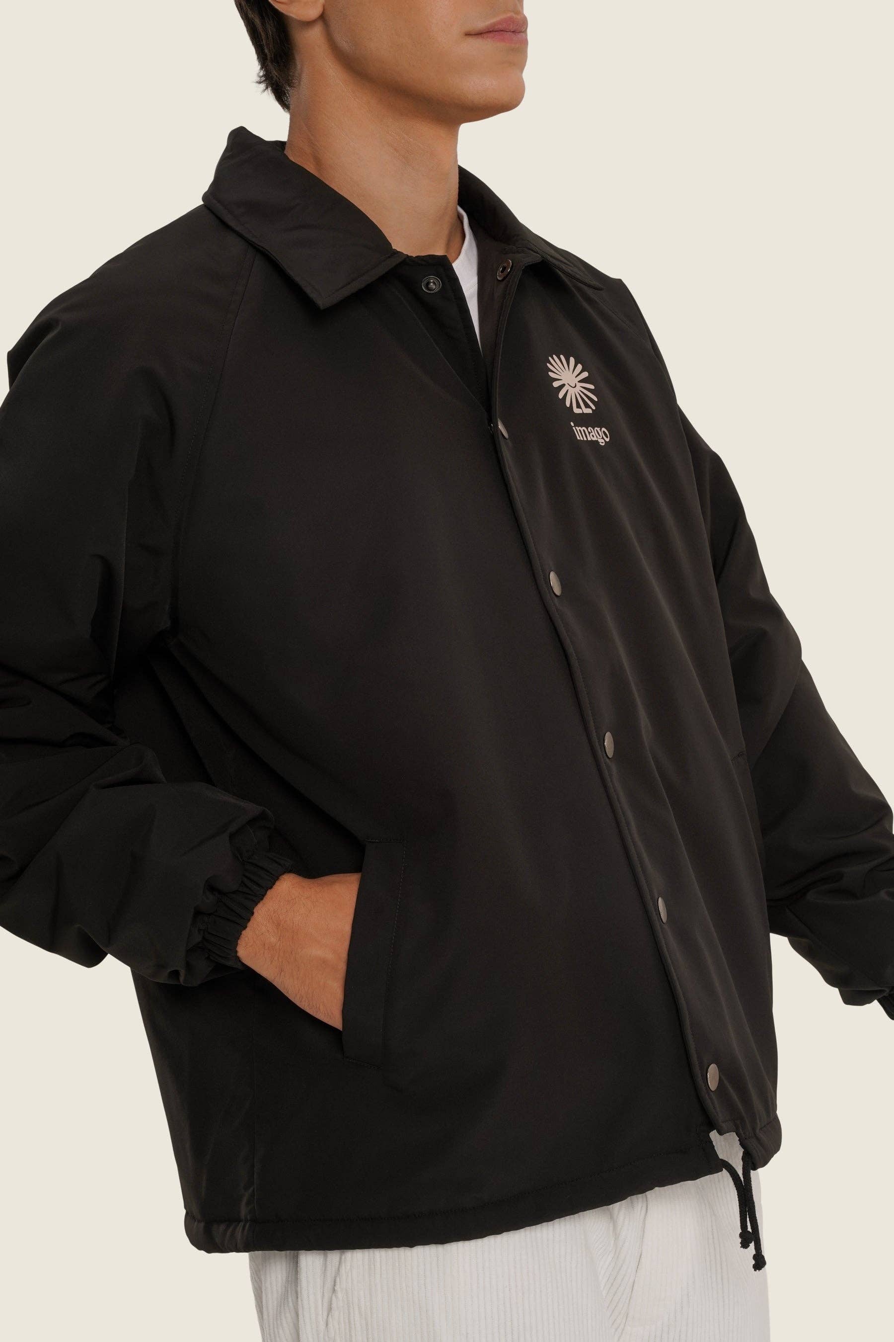 Giacca bomber nera unisex in cotone organico