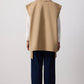 Gilet oversize con spacchi color visone
